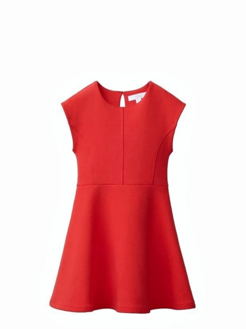 Zara kids Pleated Cap Sleeve Ponte Dress Red Mini Dress